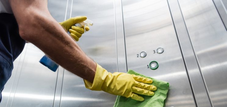 How do you clean an elevator?